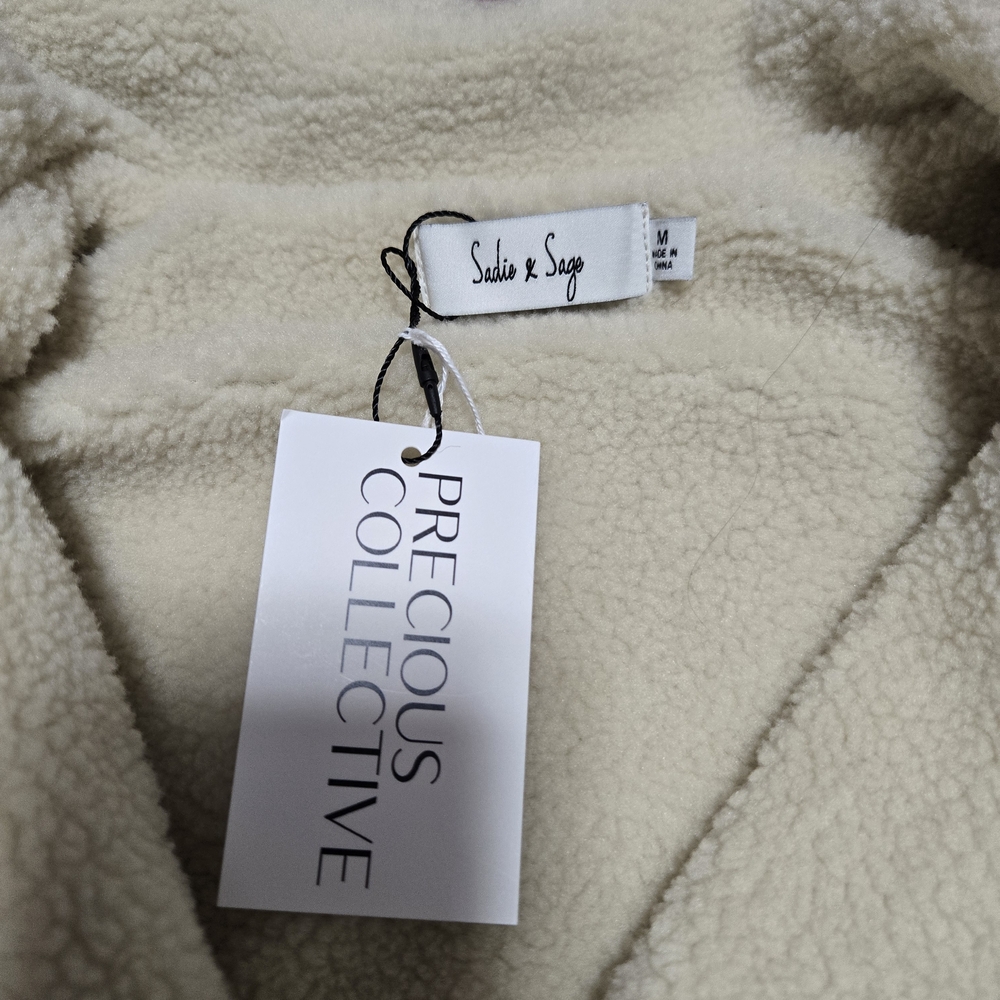 Sadie & Sage Cream Medium Sherpa Jacket - Picture 2 of 3